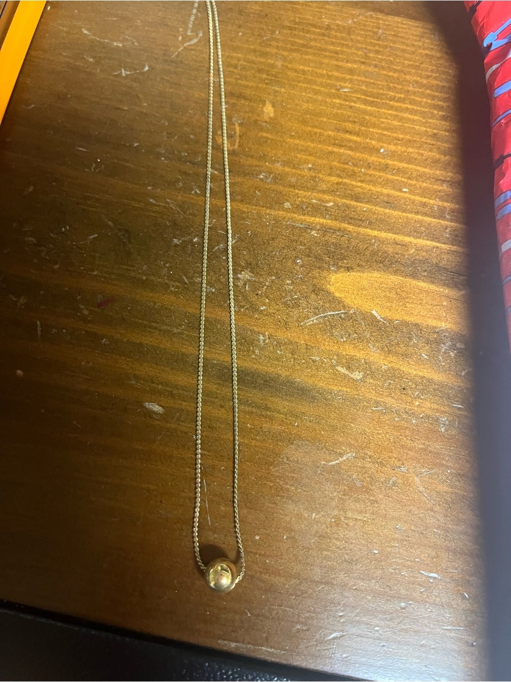 Gold tone Ball Pendant Necklace - Women's Jewelry
